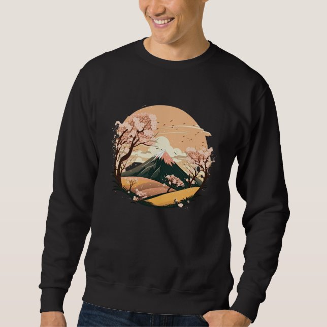 Japanese Cherry Blossom Aesthetic Flower Vintage Sweatshirt (Front)