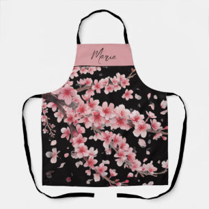 Japanese Cherry Blossom Blush Pink white Apron