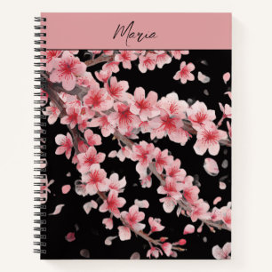 Japanese Cherry Blossom Blush Pink white Notebook