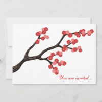 Japanese Cherry Blossom branch design in pink.