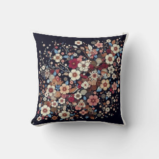Japanese cherry blossom branches pattern cushion