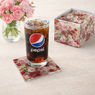 Japanese Cherry Blossom Castle Wedding Invitation  Glass Coaster