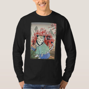 Japanese Cherry Blossom  Cute Ancient Japanese Cat T-Shirt