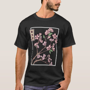 Japanese Cherry Blossom Drawn Flower Minimalistic T-Shirt
