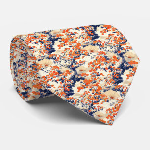 Japanese Cherry Blossom Fan Pattern (2) Tie