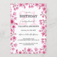 Japanese Cherry Blossom Floral Border Birthday