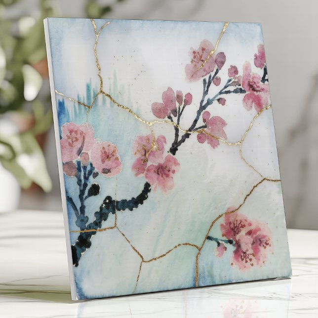 Japanese Cherry Blossom Kintsugi  Tile (Creator Uploaded)