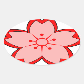 Japanese Cherry Blossom Oval Sticker