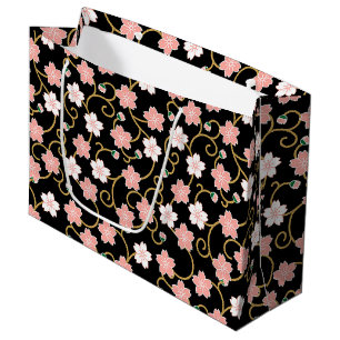 Japanese Cherry Blossom Pattern Large Gift Bag