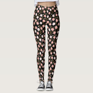 Japanese Cherry Blossom Pattern Leggings