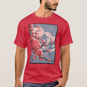 Japanese Cherry Blossom Sakura Flower Tree Nature  T-Shirt