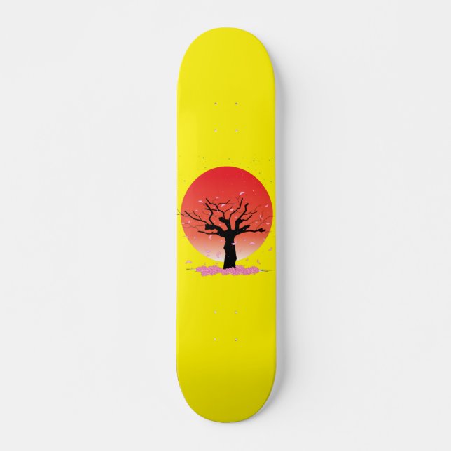 Japanese Cherry Blossom  Skateboard (Front)