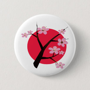 Japanese Cherry Blossom Tattoo 6 Cm Round Badge