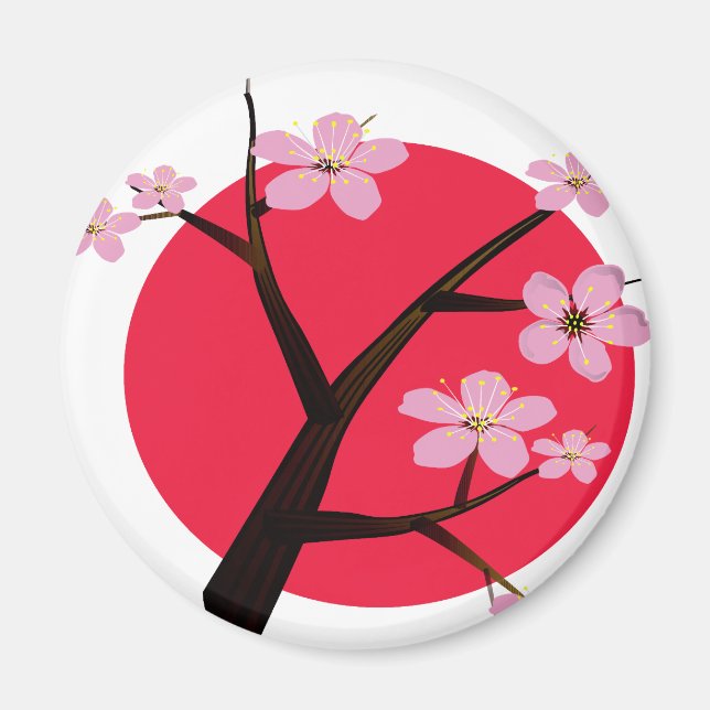 Japanese Cherry Blossom Tattoo Magnet (Front)
