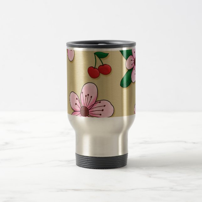 Japanese Cherry Blossom Travel Mug (Center)