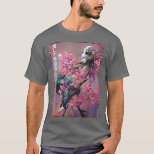 Japanese Cherry Blossom Tree bird Woodblock art sa T-Shirt