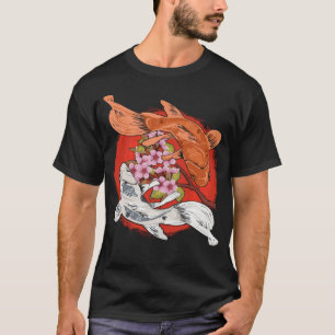 Japanese Cherry Blossom Tree Koi Fish Yin Yang Men T-Shirt