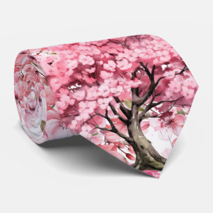 Japanese Cherry Blossom Tree Neck TIe