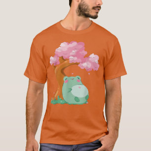 Japanese Cherry Blossom Tree Sakura Cute Frog Kawa T-Shirt