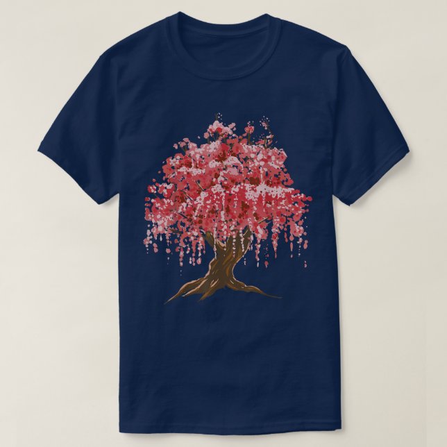 Japanese Cherry Blossom Tree Sakura Nature Graphic T-Shirt (Design Front)