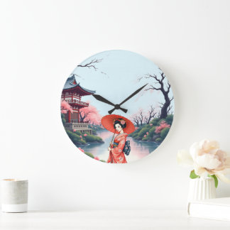 Japanese Cherry Blossom Wall Clock