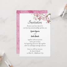 Japanese Cherry Blossom Wedding Invitation