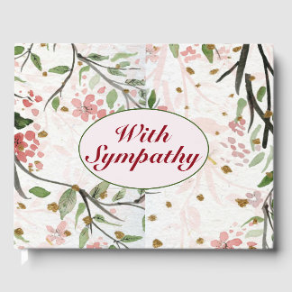 Japanese Cherry Blossoms Flowers with Sympathy Guest Book