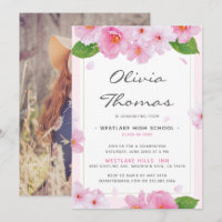 Japanese Cherry Blossoms Graduation Party Invite