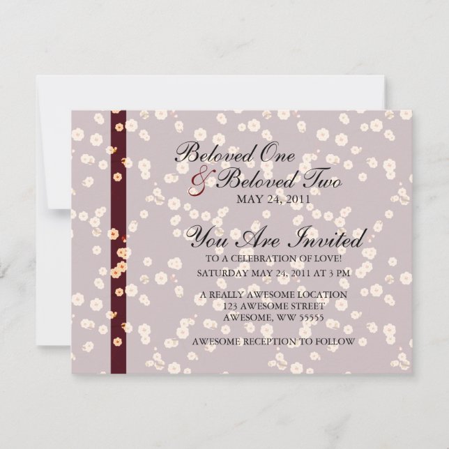 Japanese Cherry Blossoms Invitation (Front)