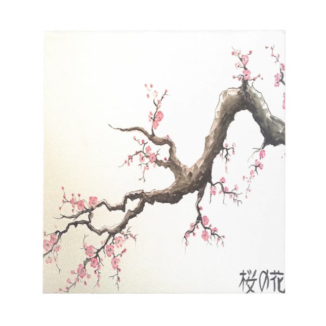 Japanese Cherry Blossoms Notepad (Front)