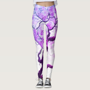 Japanese Cherry Blossoms Pair of Customised Modern Leggings