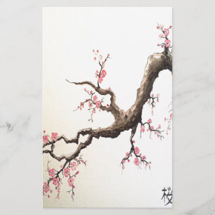 Japanese Cherry Blossoms Stationery
