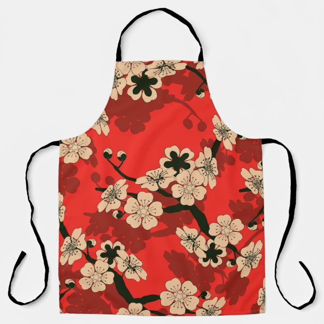 Japanese Cherry Branch: Stylish Apron (Front)