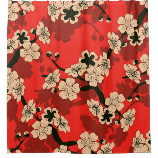 Japanese Cherry Branch: Stylish Shower Curtain