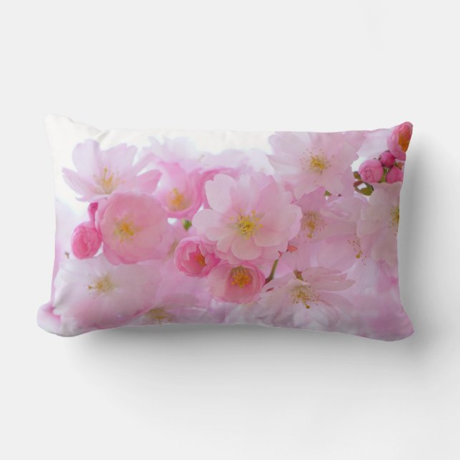 Japanese Cherry Tree Blossom Lumbar Cushion (Front)