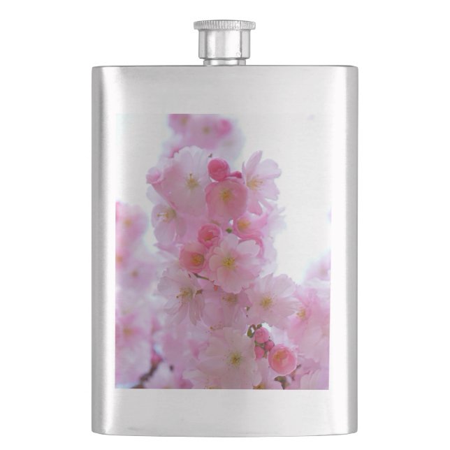 Japanese Cherry Tree Flower Hip Flask (Front)