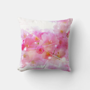 Japanese Cherry Tree with Pastel Pink Blossoms Cushion