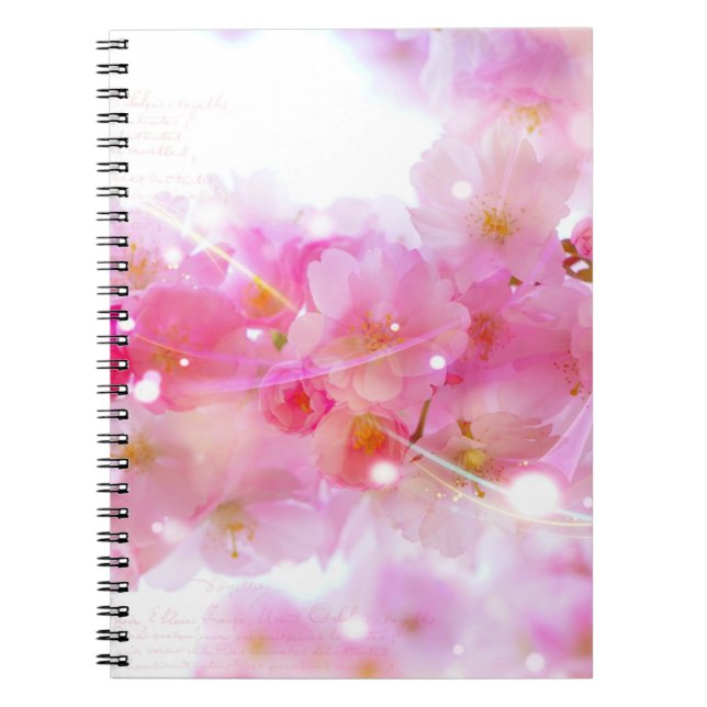 Japanese Cherry Tree with Pastel Pink Blossoms Spiral Notebook (Front)