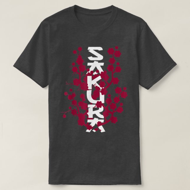 Japanese Cherrys Blossom Sakura Tree Art Spring T-Shirt (Design Front)