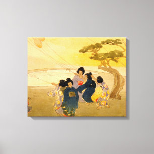 Japanese Children Flying Kites - Bertha Lum - 1913 Canvas Print