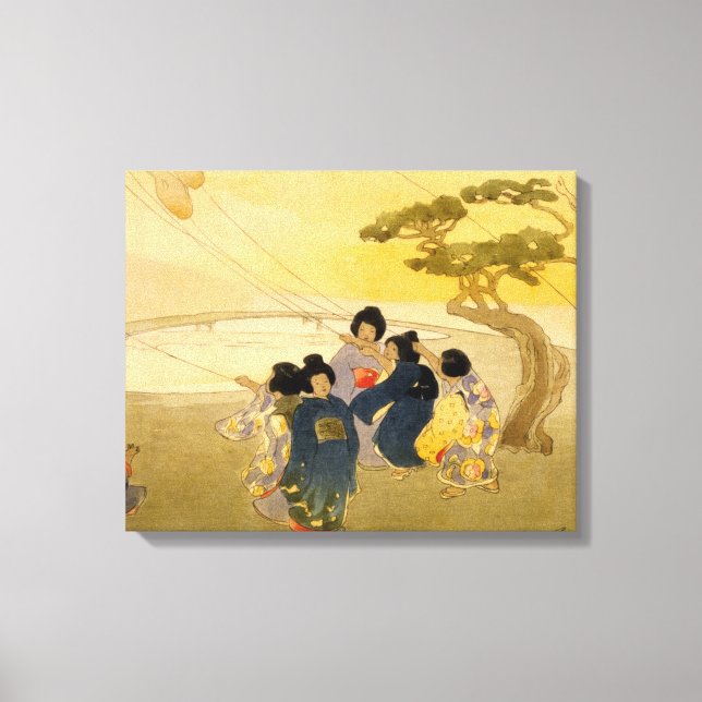 Japanese Children Flying Kites - Bertha Lum - 1913 Canvas Print (Front)