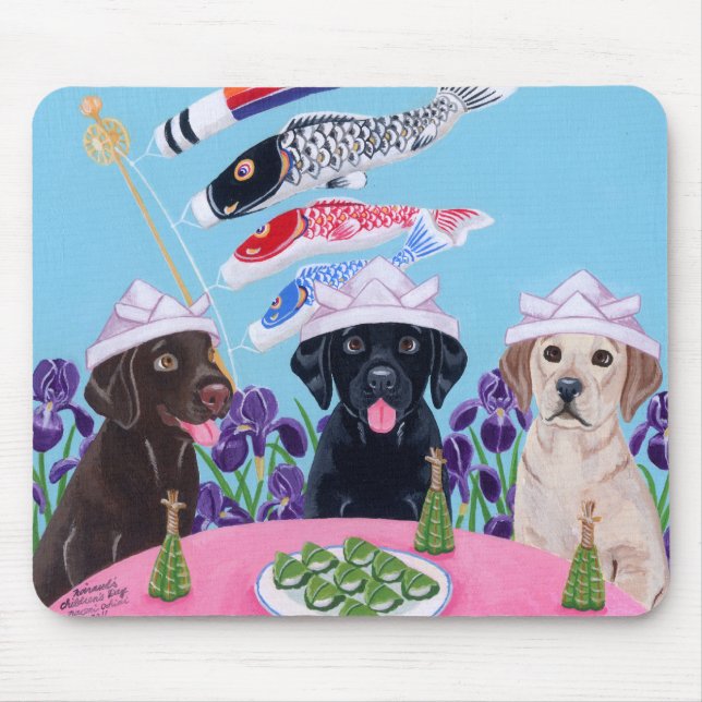 Japanese Children's Day Labradors Mouse Pad (Front)