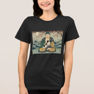 Japanese Chin and Buddha  Tri-Blend Shirt