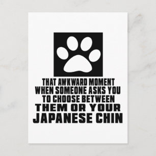 JAPANESE CHIN. AWKWARD DESIGNS POSTCARD