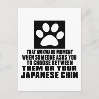 JAPANESE CHIN. AWKWARD DESIGNS POSTCARD