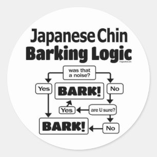 Japanese Chin Barking Logic Classic Round Sticker