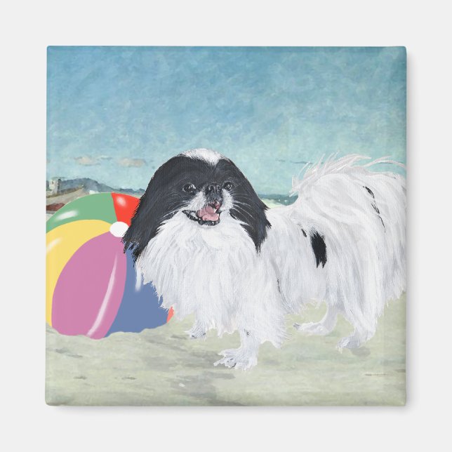 Japanese Chin Beach Ball Magnet (Front)