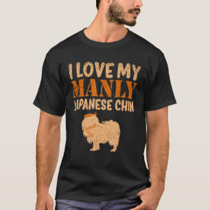 Japanese Chin Canine  Boy Dog Manly Gender Reveal  T-Shirt