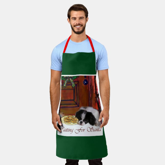 Japanese Chin Christmas Apron (Worn)
