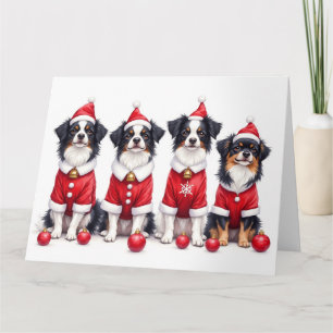 Japanese Chin Christmas Dress Santa Hat Card